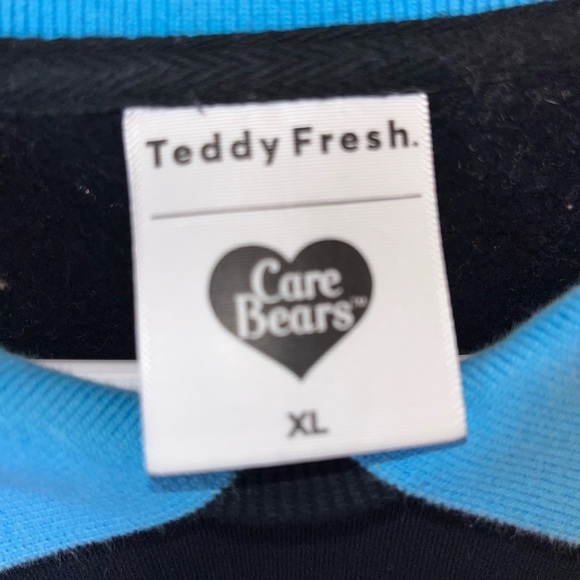 Teddy Fresh X Care Bears Black Appliqué Collar Sweatshirt Collab Size XL GUC - Picture 6 of 7